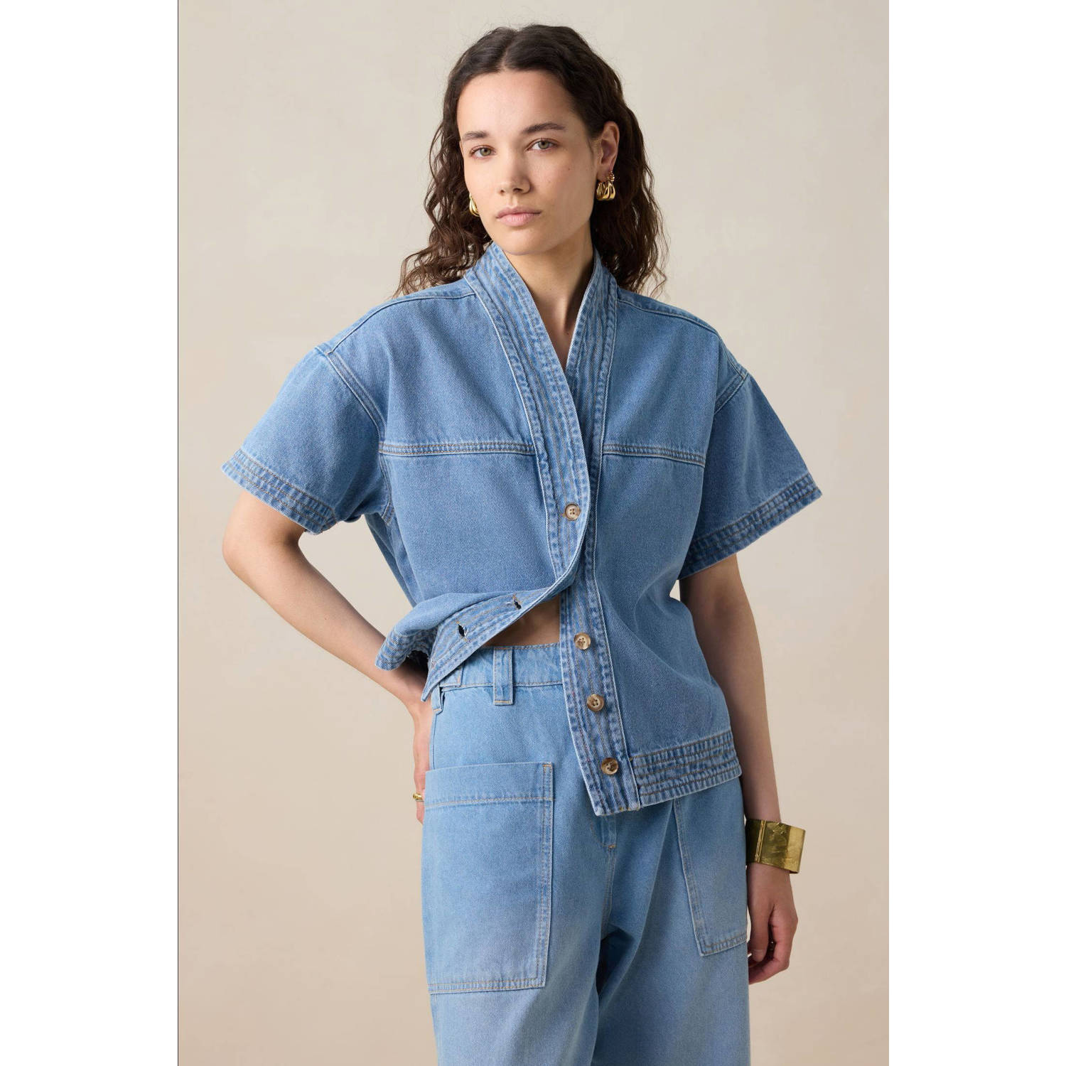 Sissy-Boy denim spijkerjas medium blue denim