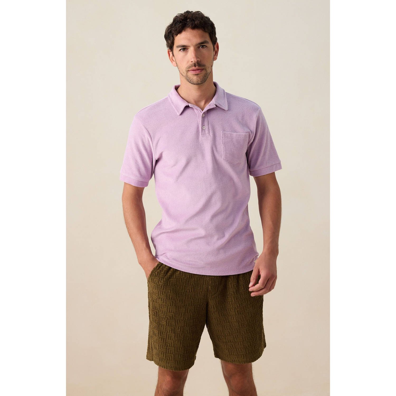 Sissy-Boy badstof regular polo paars