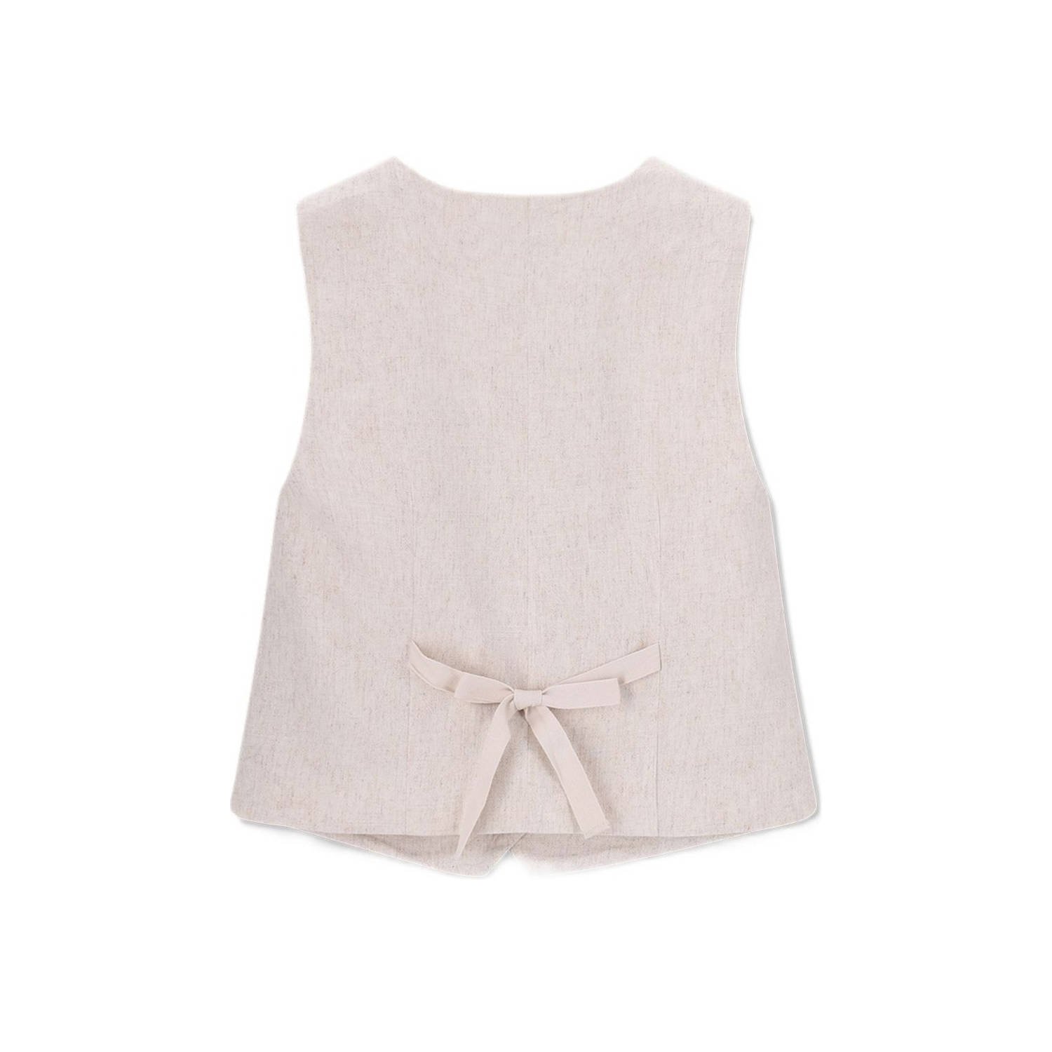 Sissy-Boy linnen gilet beige