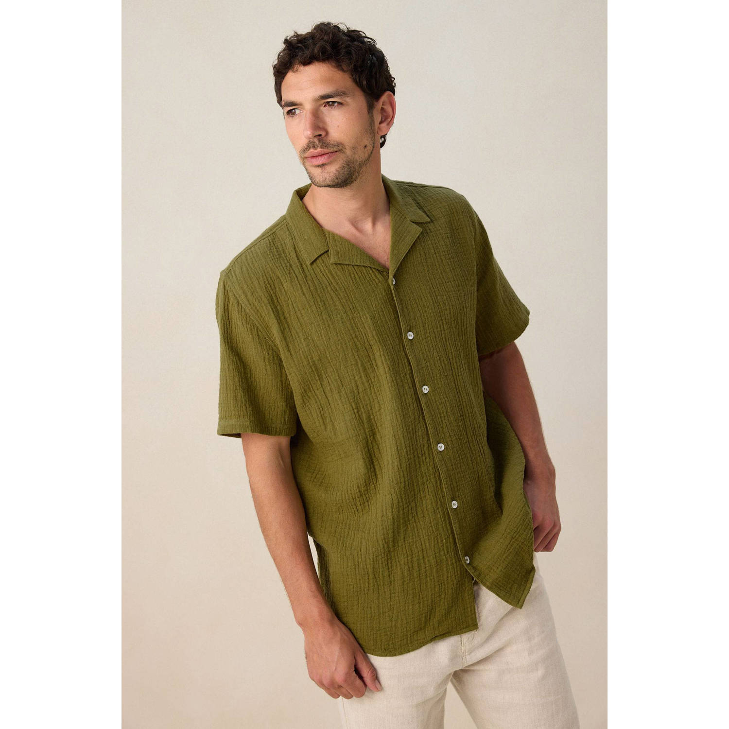 Sissy-Boy casual overhemd met textuur groen