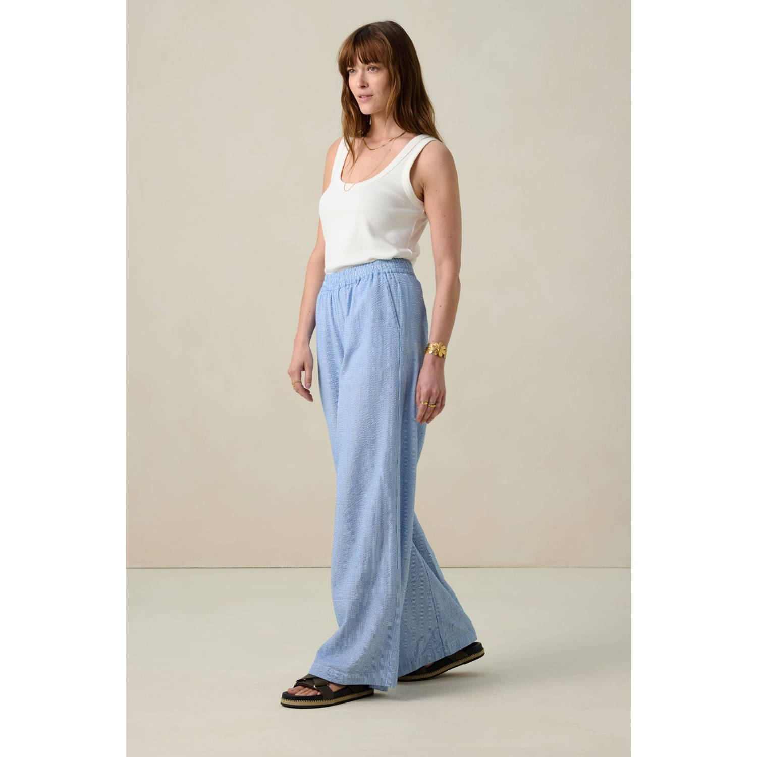 Sissy-Boy wide leg regular waist broek lichtblauw