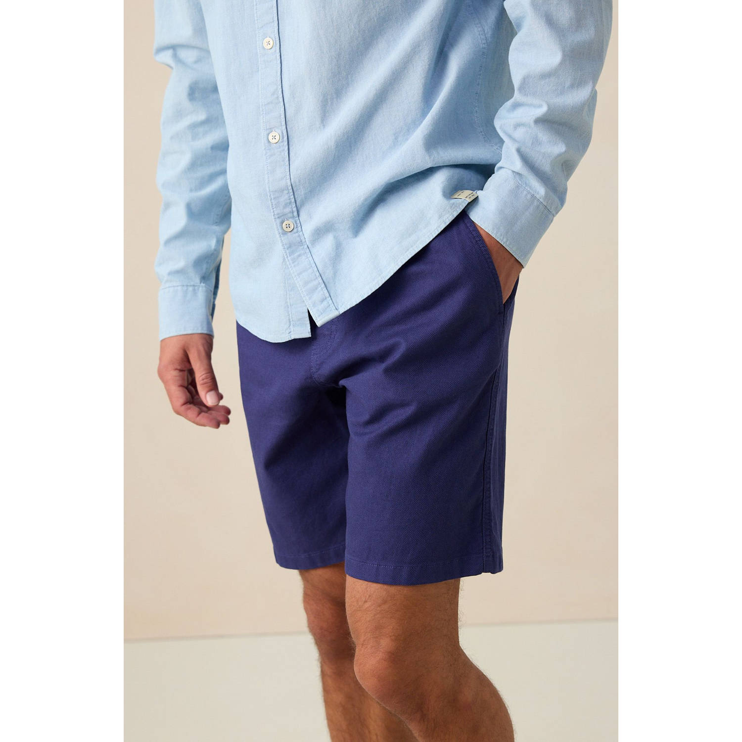 Sissy-Boy linnen regular casual short donkerblauw