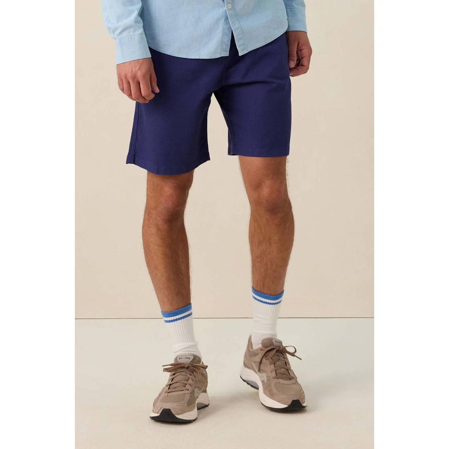 Sissy-Boy linnen regular casual short donkerblauw