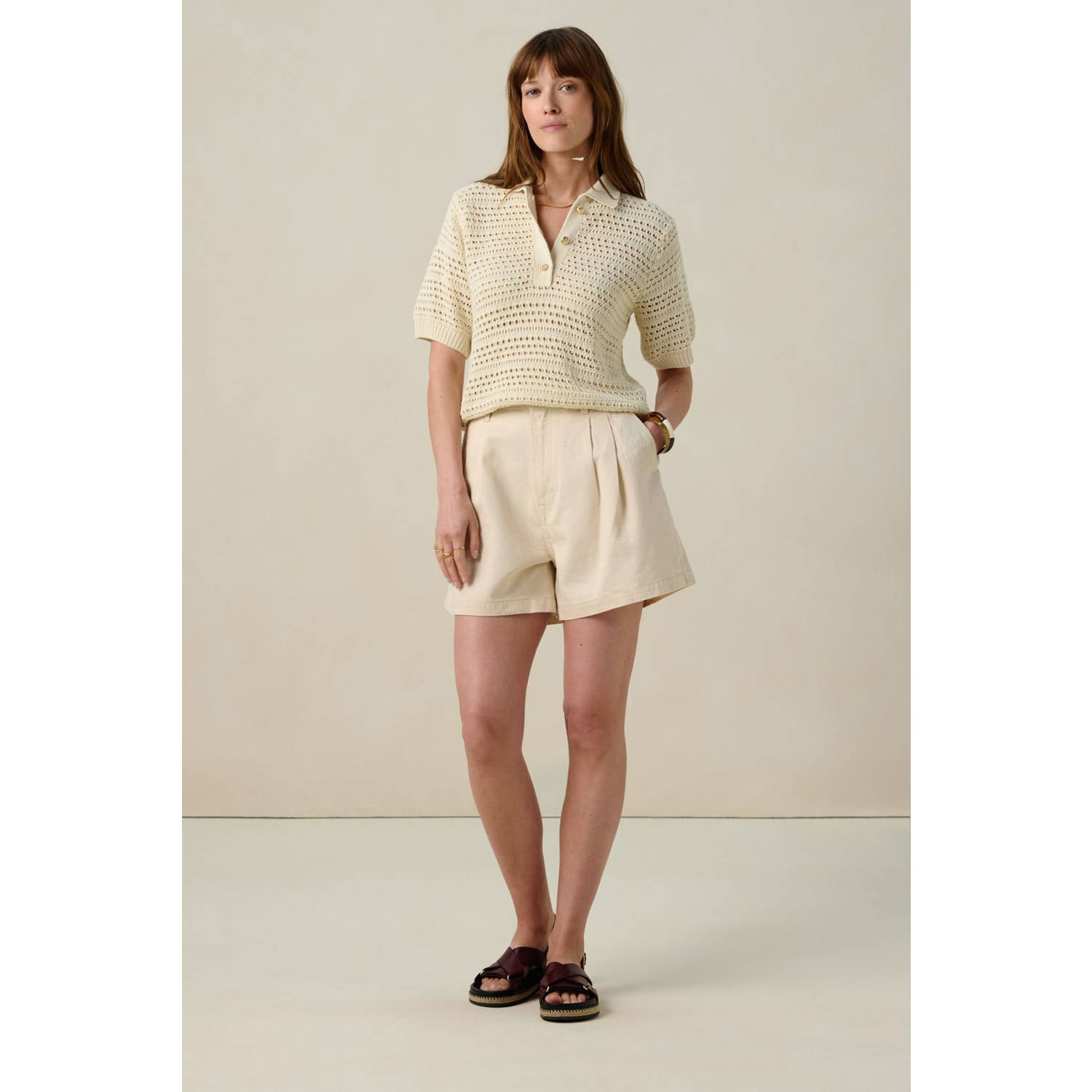 Sissy-Boy short met plooien beige