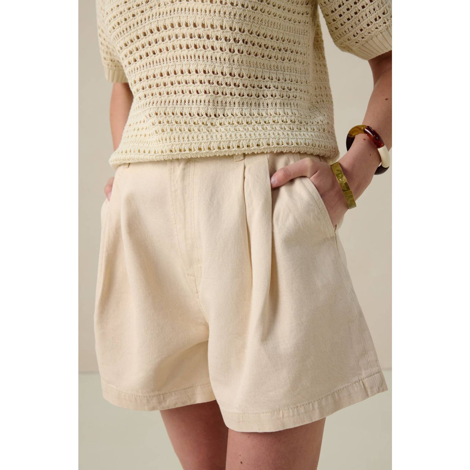 Sissy-Boy short met plooien beige