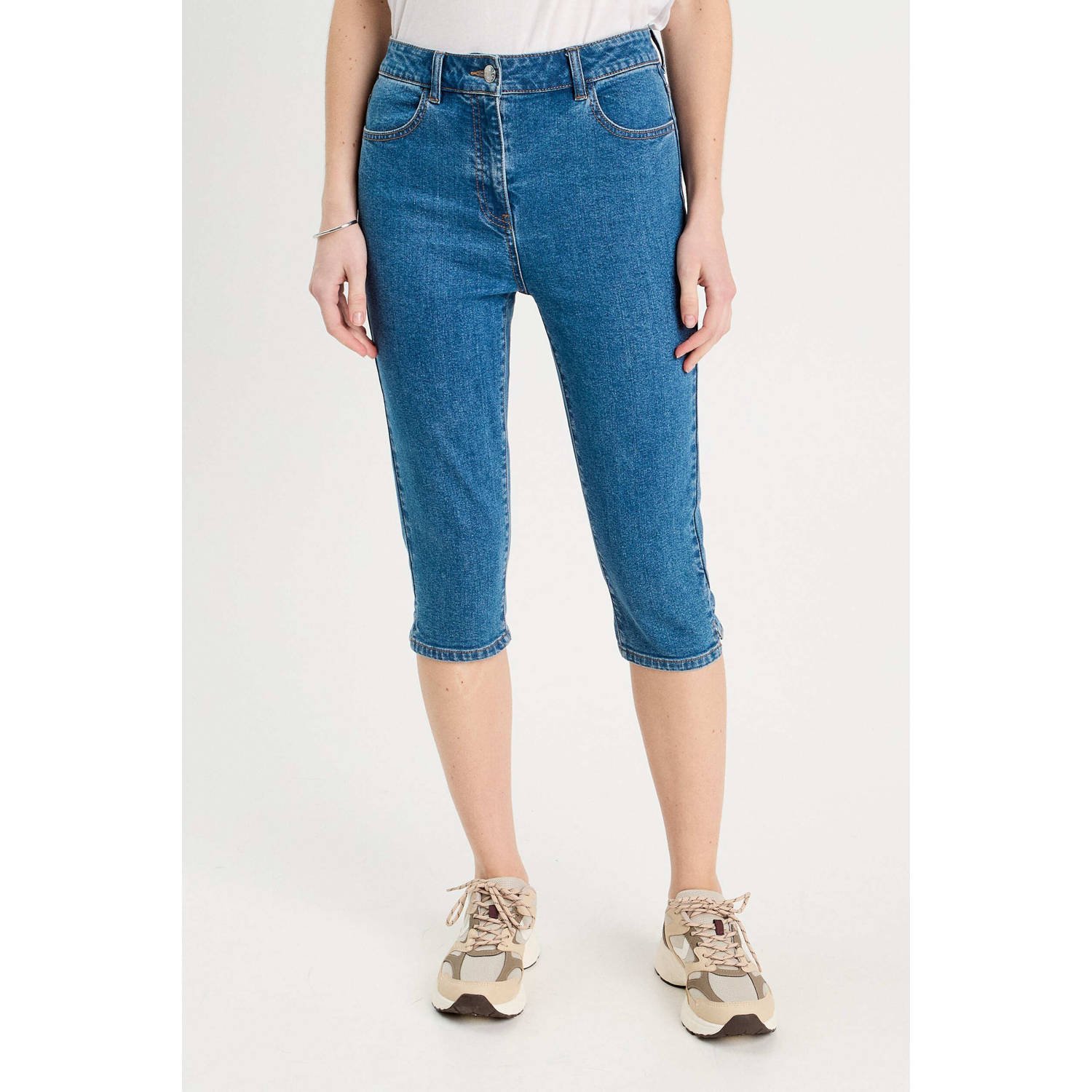 Cache capri jeans dark blue denim