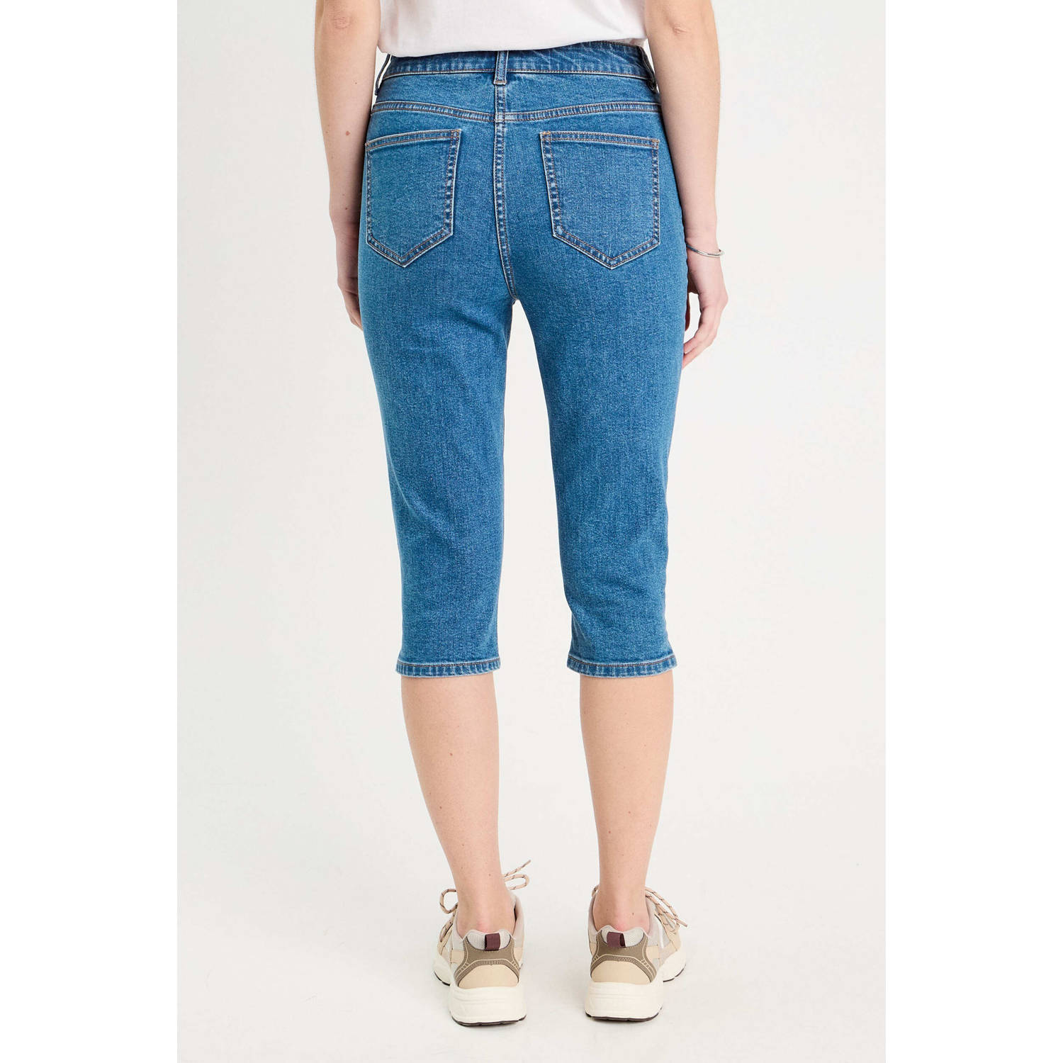 Cache capri jeans dark blue denim