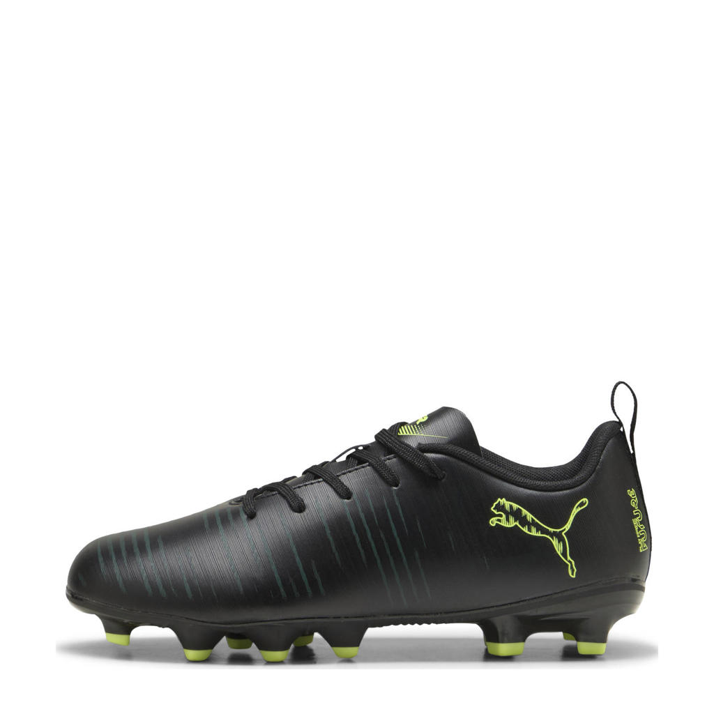 Zwart en gele jongens en meisjes Puma Future 8 Play junior voetbalschoenen van imitatieleer/voering: mesh/voetbed: eva