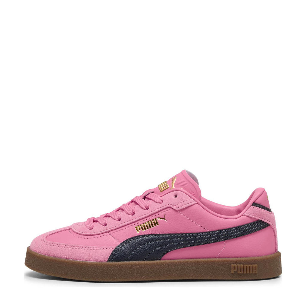 Roze en zwarte jongens en meisjes Puma Club leren sneakers II Era met veters