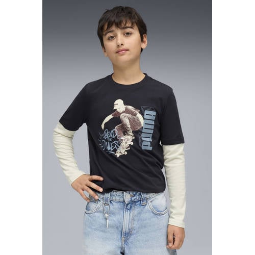 Puma sweater zwart/ecru afbeelding