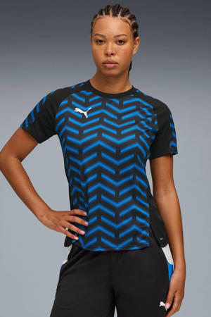sportshirt zwart/blauw