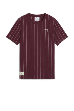 T-shirt donkerrood/wit