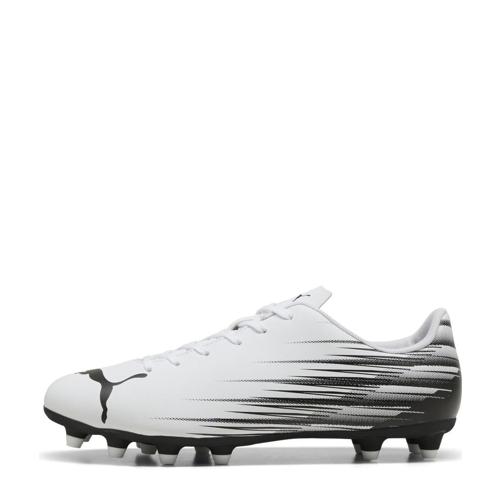 Wit en zwarte heren Puma Attacanto II senior voetbalschoenen van imitatieleer/voering: mesh/voetbed: eva