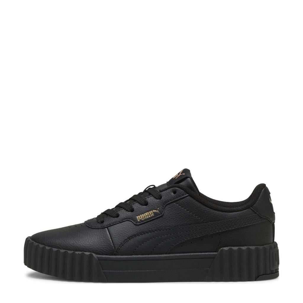 Zwarte dames Puma Carina 3.0 sneakers van leer/voering: textiel/voetbed: eva met veters