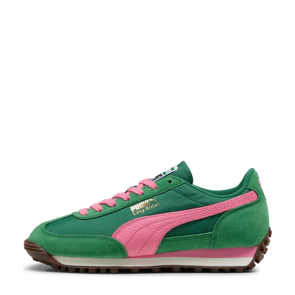 Groen en roze unisex Puma Easy Rider Vintage Vintage sneakers van 68,2% leer/ 31,2% textiel met veters