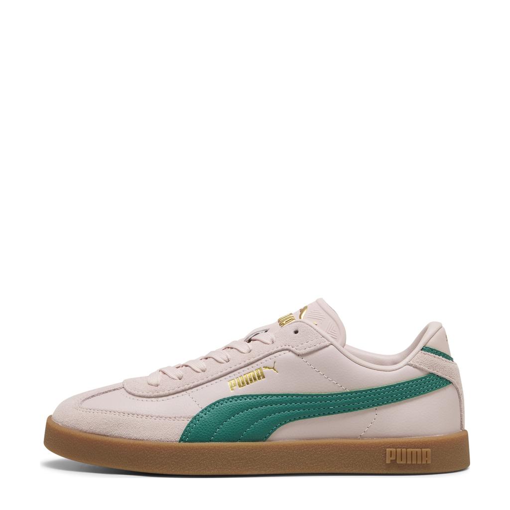 Roze en groene unisex Puma Club II Era suede sneakers met veters