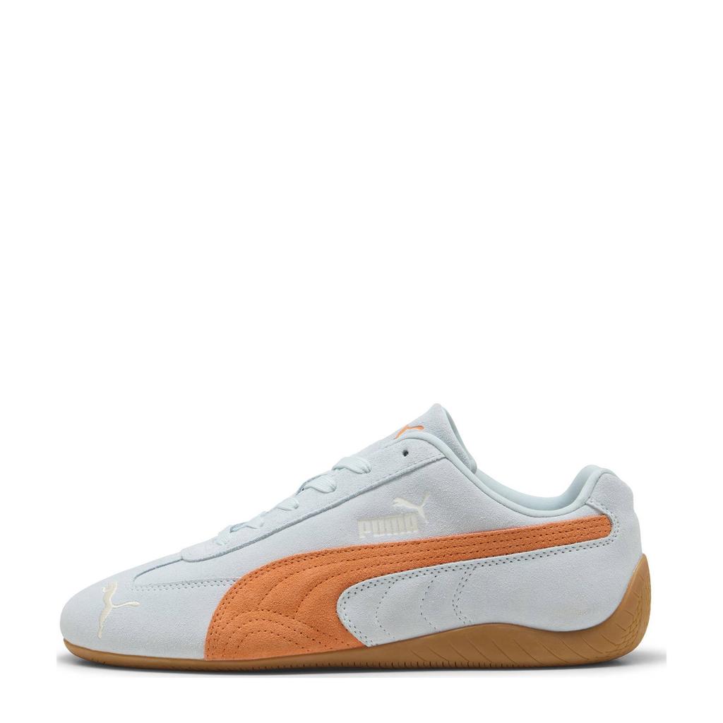 Lichtblauw en oranje unisex Puma Speedcat OG sneakers met veters