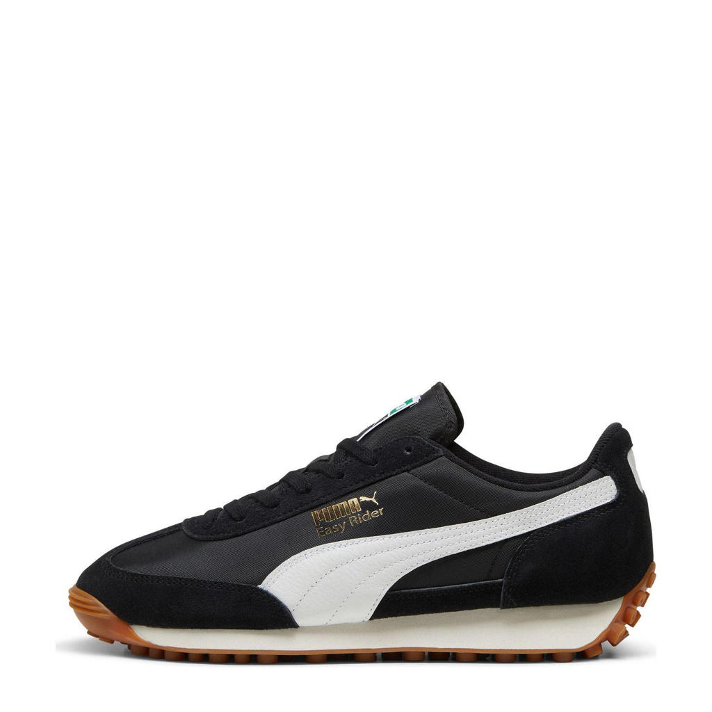 Zwart en witte unisex Puma Easy Rider Vintage suede sneakers van 68,2% leer/ 31,2% textiel met veters
