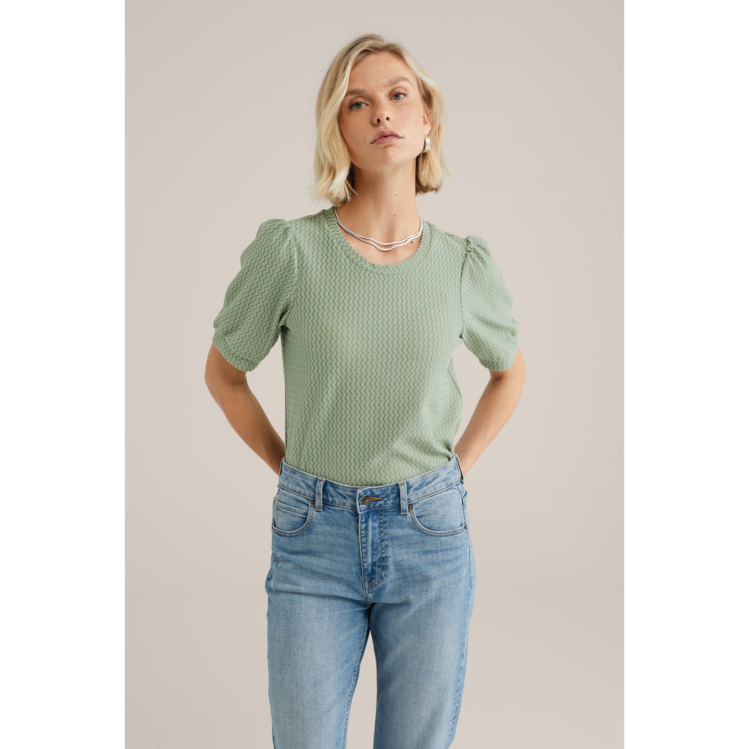WE Fashion top lichtgroen