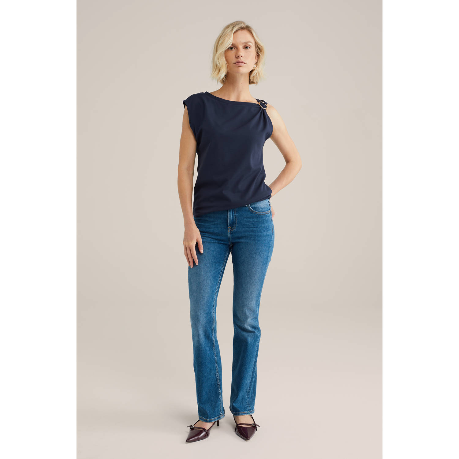 WE Fashion top donkerblauw