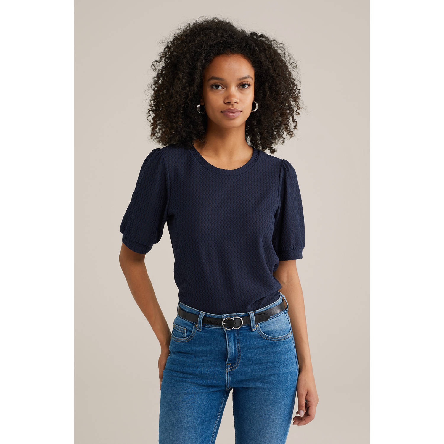 WE Fashion top donkerblauw