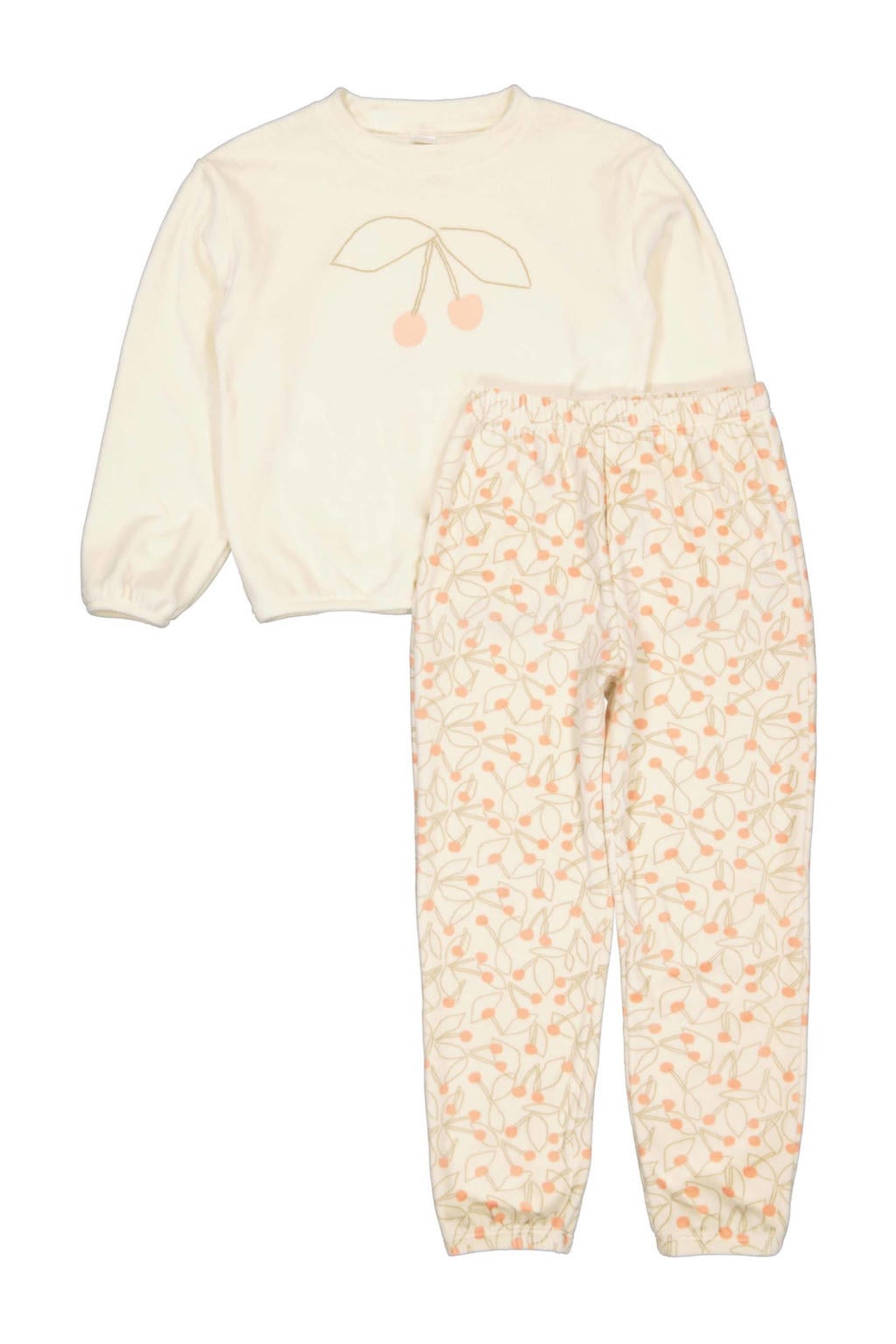 Quapi pyjamaset met all over print ecru/oranje