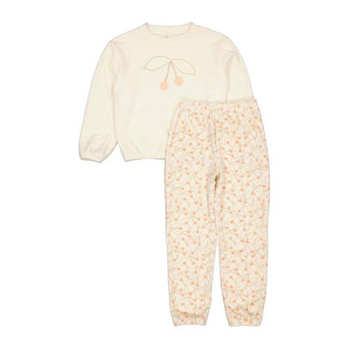 Quapi pyjamaset met all over print ecru/oranje afbeelding