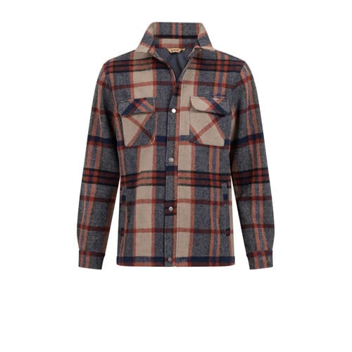 Life-Line overshirt Paco donkerblauw/bruin afbeelding