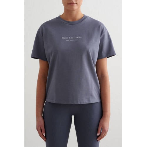 Aim'n Serif Boxy sportshirt grijsblauw afbeelding