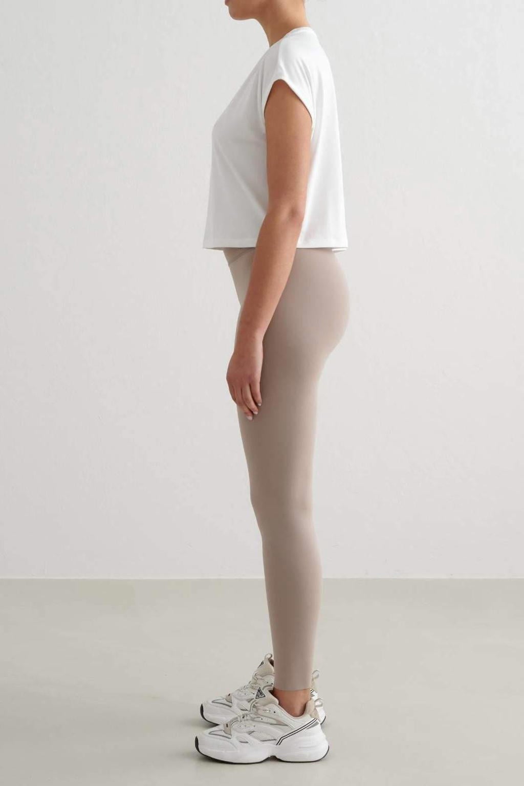 Witte dames Aim'n sport T-shirt Soft Basic van polyester met korte mouwen en ronde hals