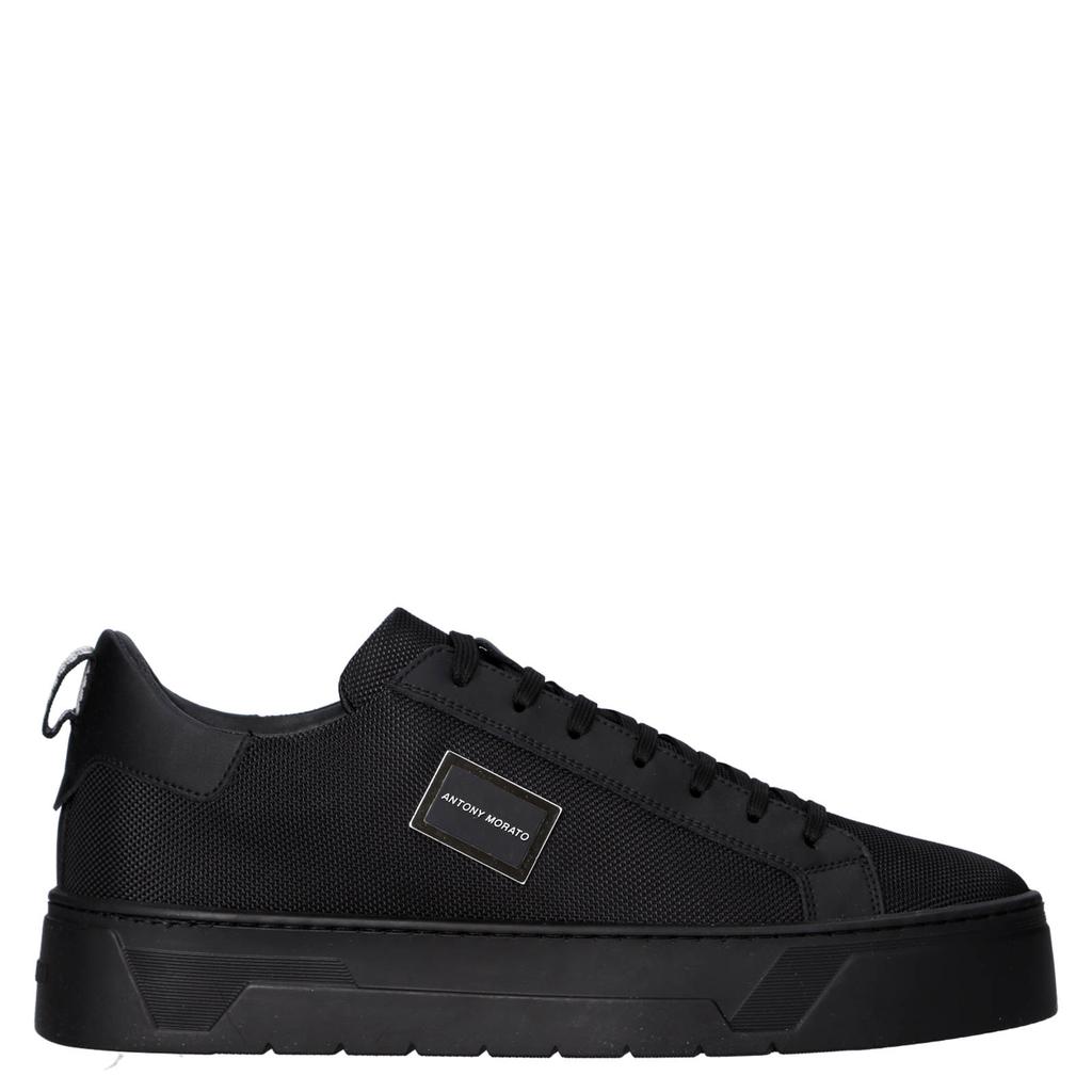 Zwarte heren Antony Morato sneakers van 60% polyamide/30% leer/10% polyurethaan met veters