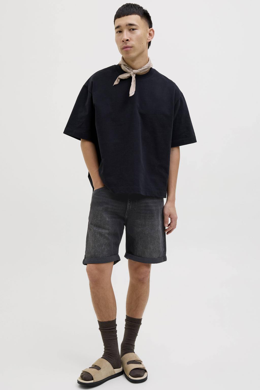 JACK & JONES JEANS INTELLIGENCE denim regular short JJIRICK JJIEVAN black denim