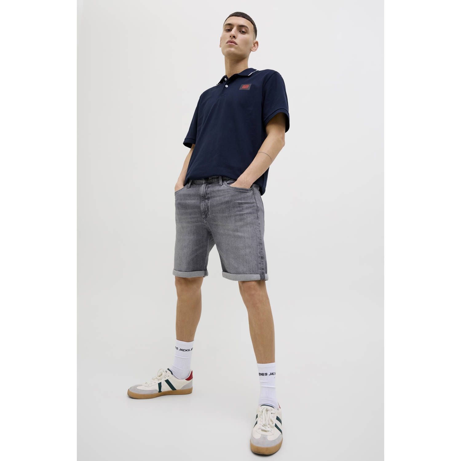JACK & JONES JEANS INTELLIGENCE denim regular short JJIRICK JJIEVAN grey