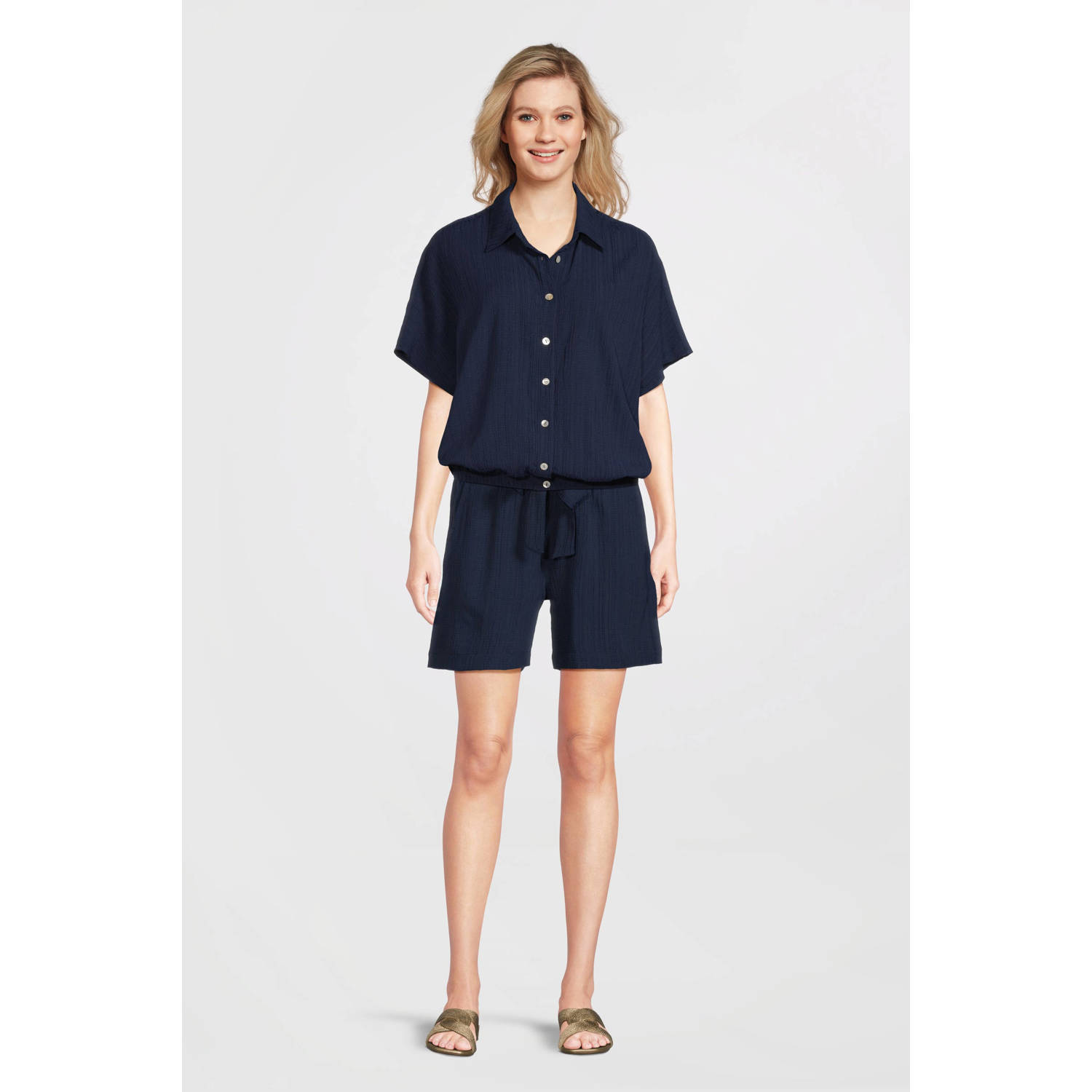 Tramontana high waist casual short donkerblauw