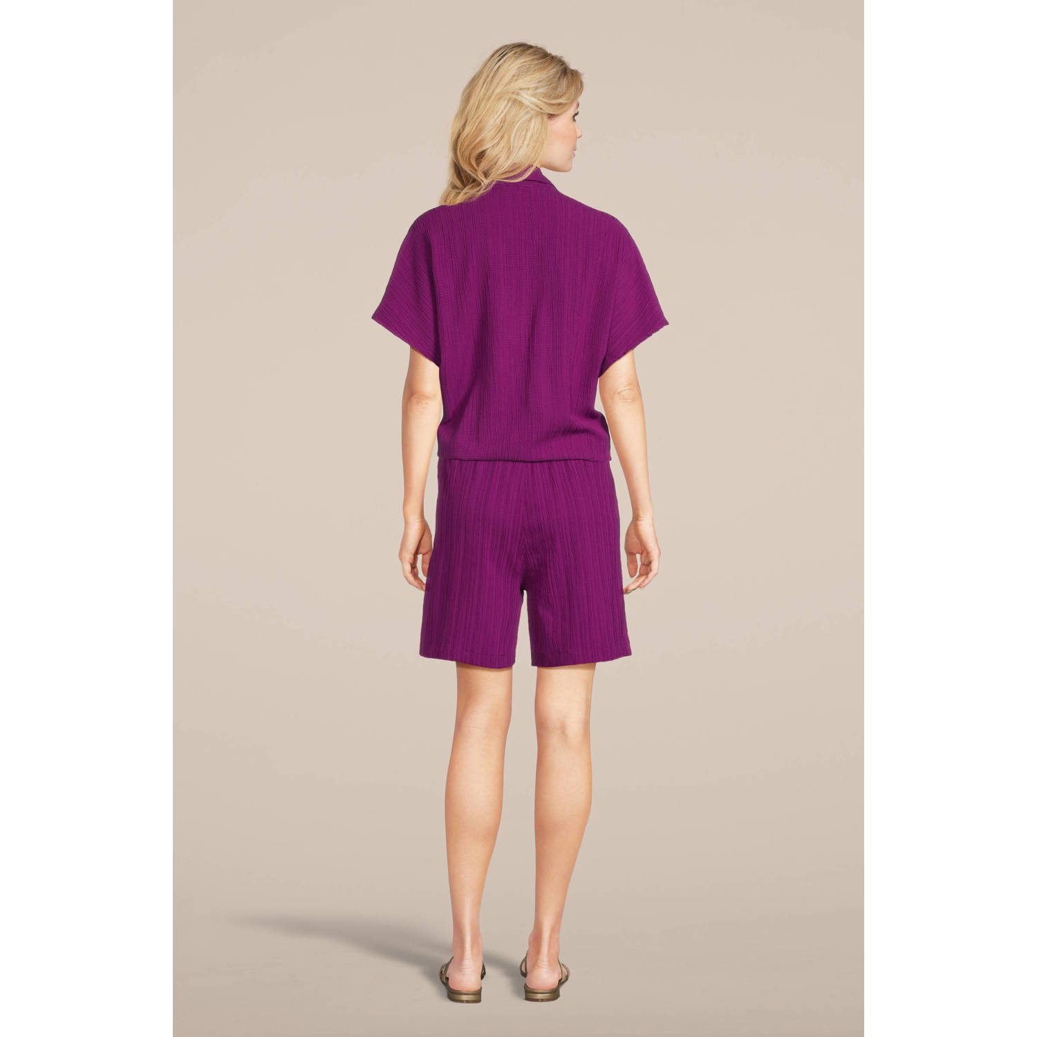 Tramontana high waist casual short violet