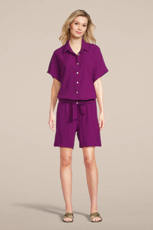 high waist casual short violet