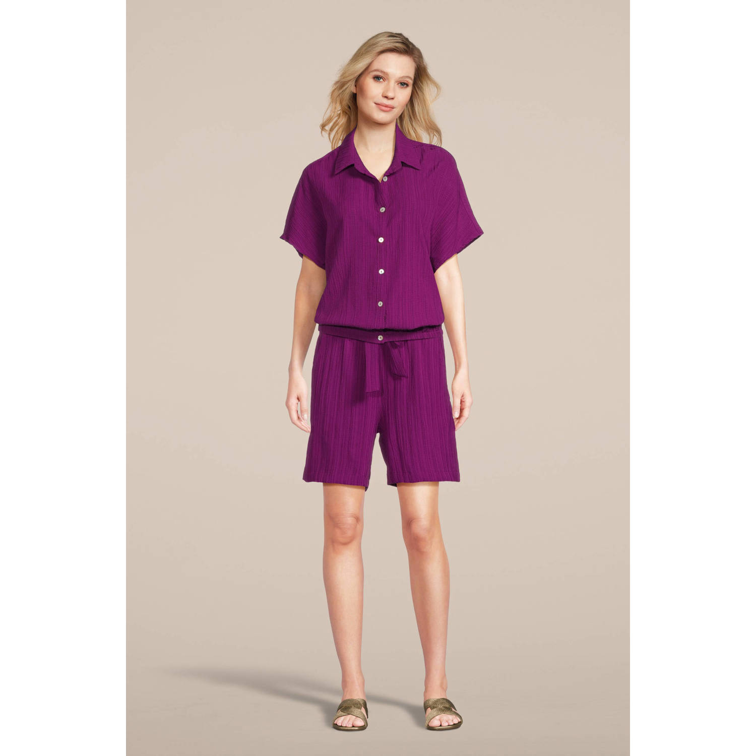 Tramontana high waist casual short violet