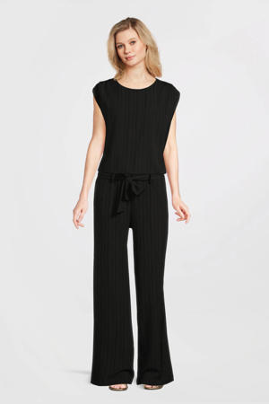 wide leg high waist broek zwart