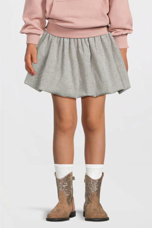 ballonrok met lurex grijs melange