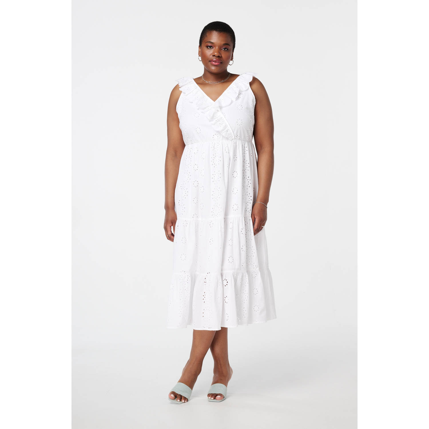 MS Mode zomerjurk broderie wit