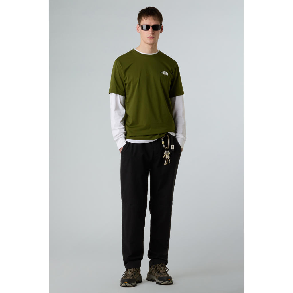 Groene heren The North Face T-shirt Simple Dome van katoen met logo dessin, korte mouwen en ronde hals