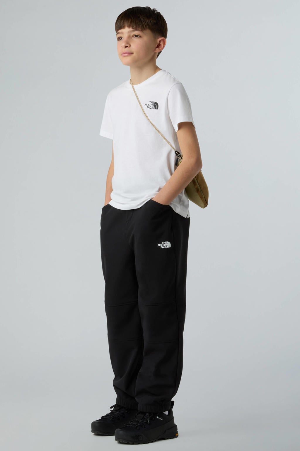 Witte jongens en meisjes The North Face T-shirt Simple Dome van katoen met effen, korte mouwen en ronde hals