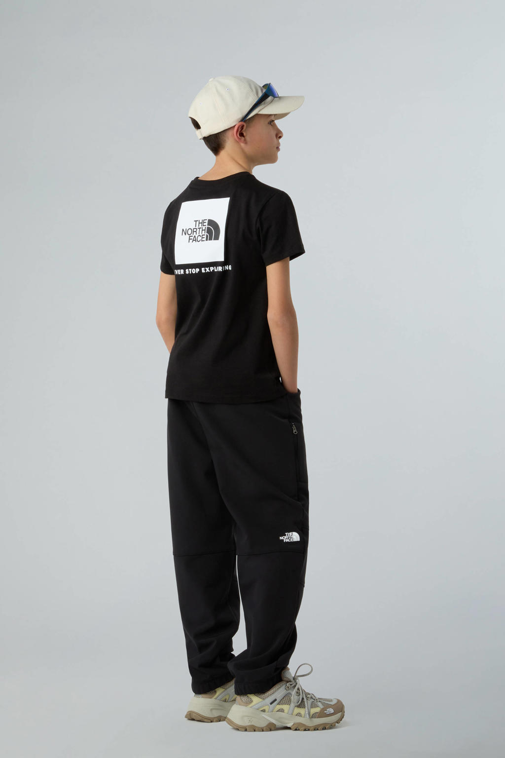 Zwart en witte jongens en meisjes The North Face T-shirt Box NSE van katoen met effen, korte mouwen en ronde hals