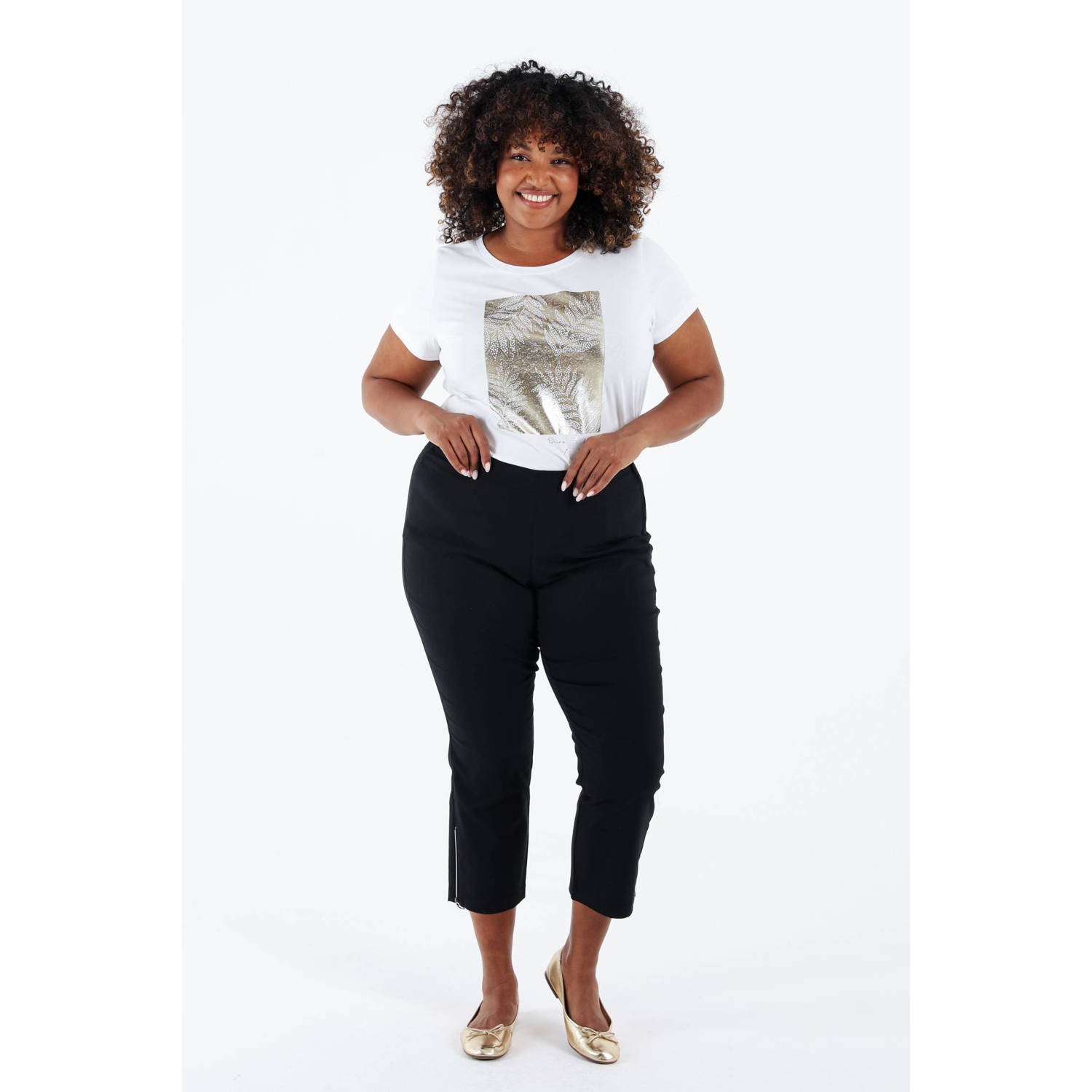 Paprika aansluitend regular waist broek zwart