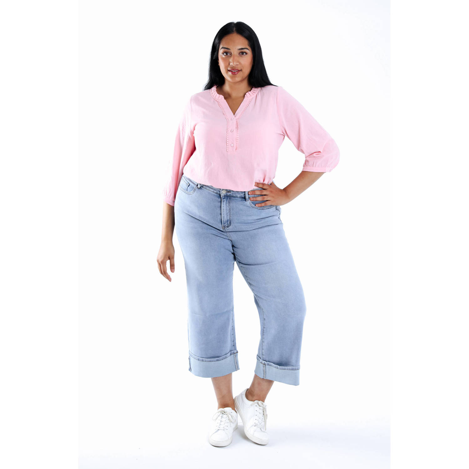 Paprika wide leg jeans light blue denim