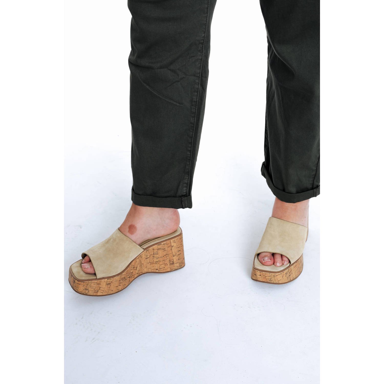 Paprika straight regular waist broek kaki