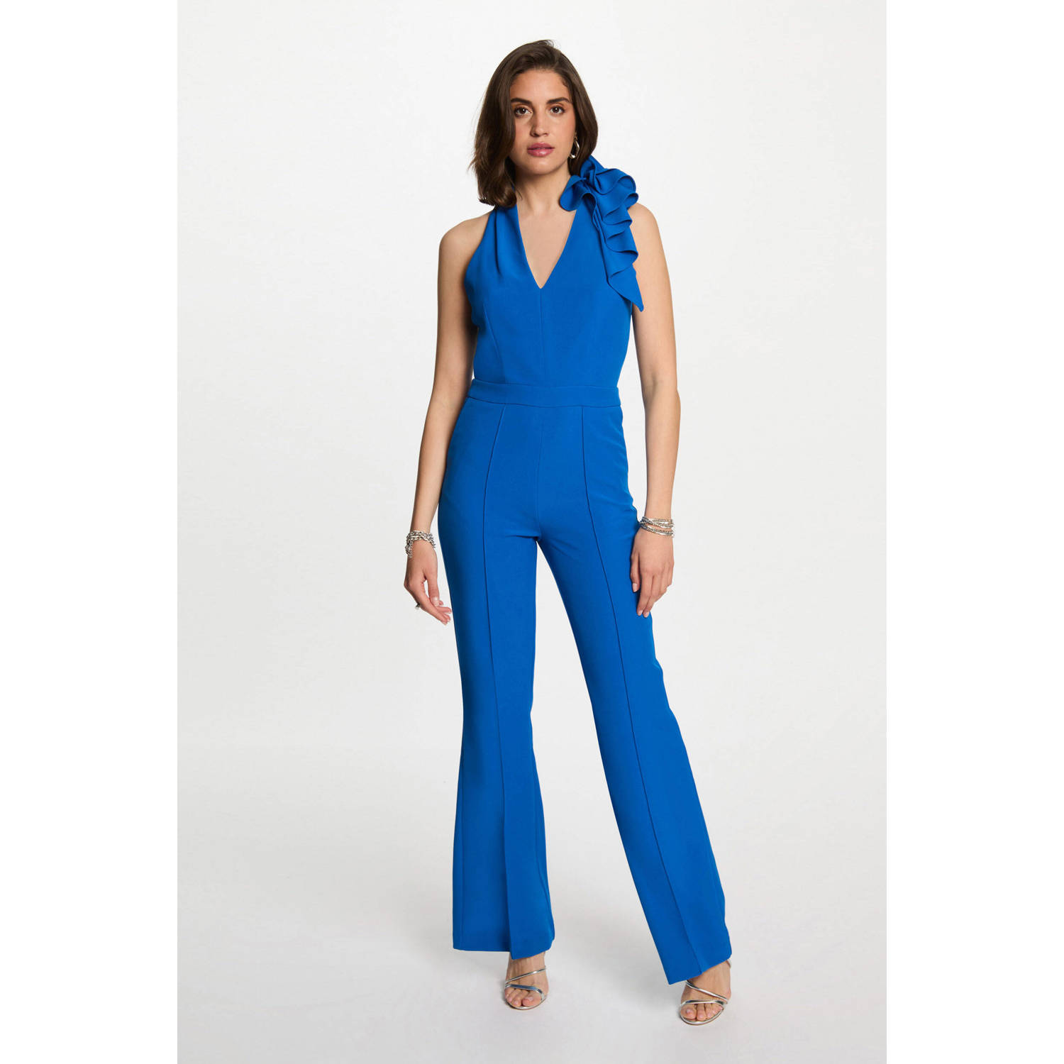 Morgan blauw straight jumpsuit