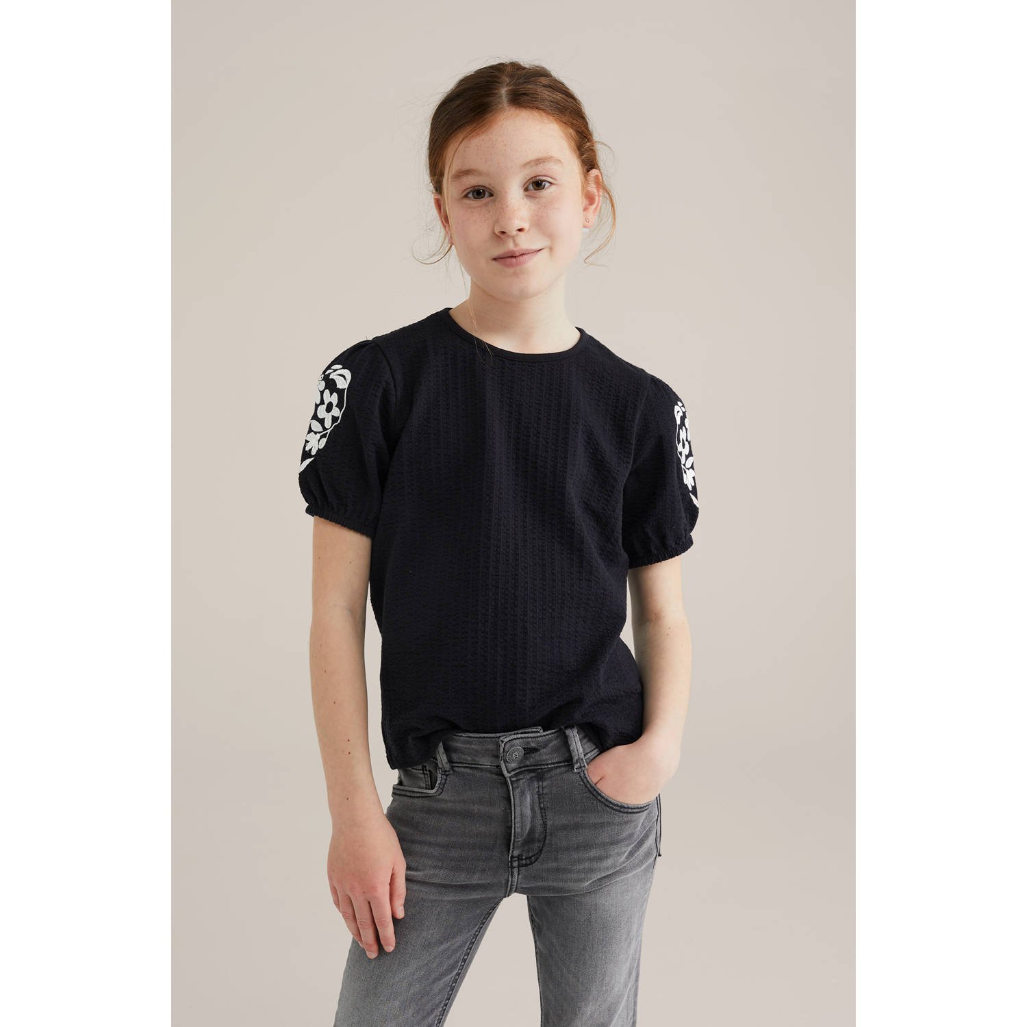 WE Fashion blousetop zwart