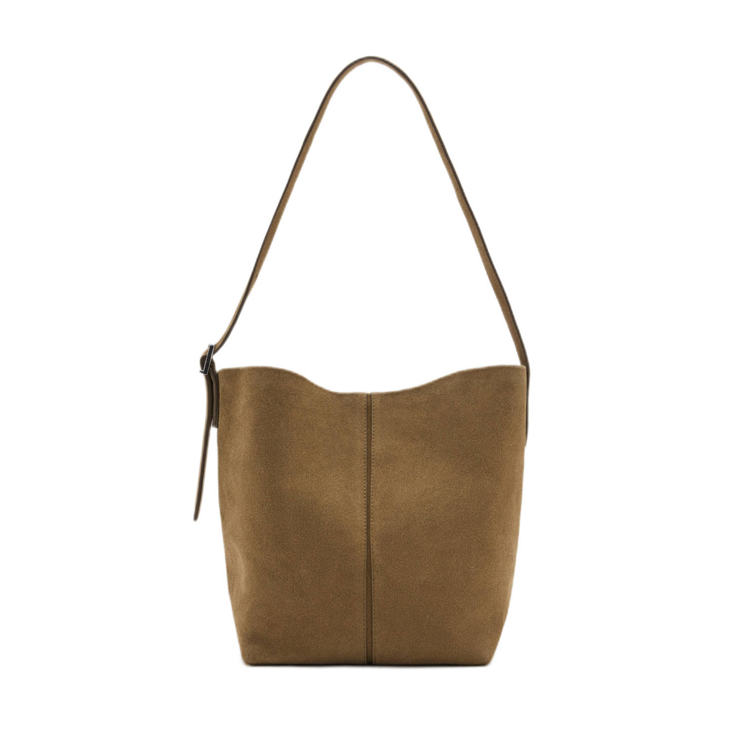 Mango suede schoudertas taupe