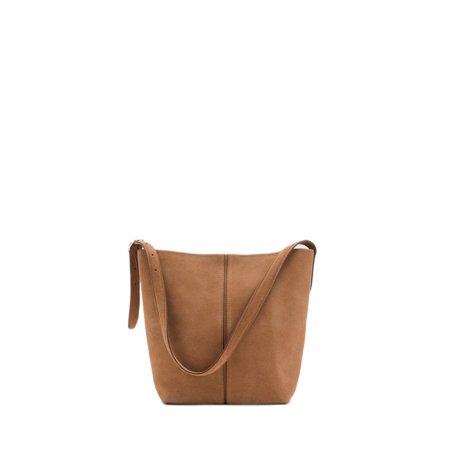 Mango suede schoudertas bruin
